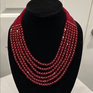 Elegant Red Beaded Necklace